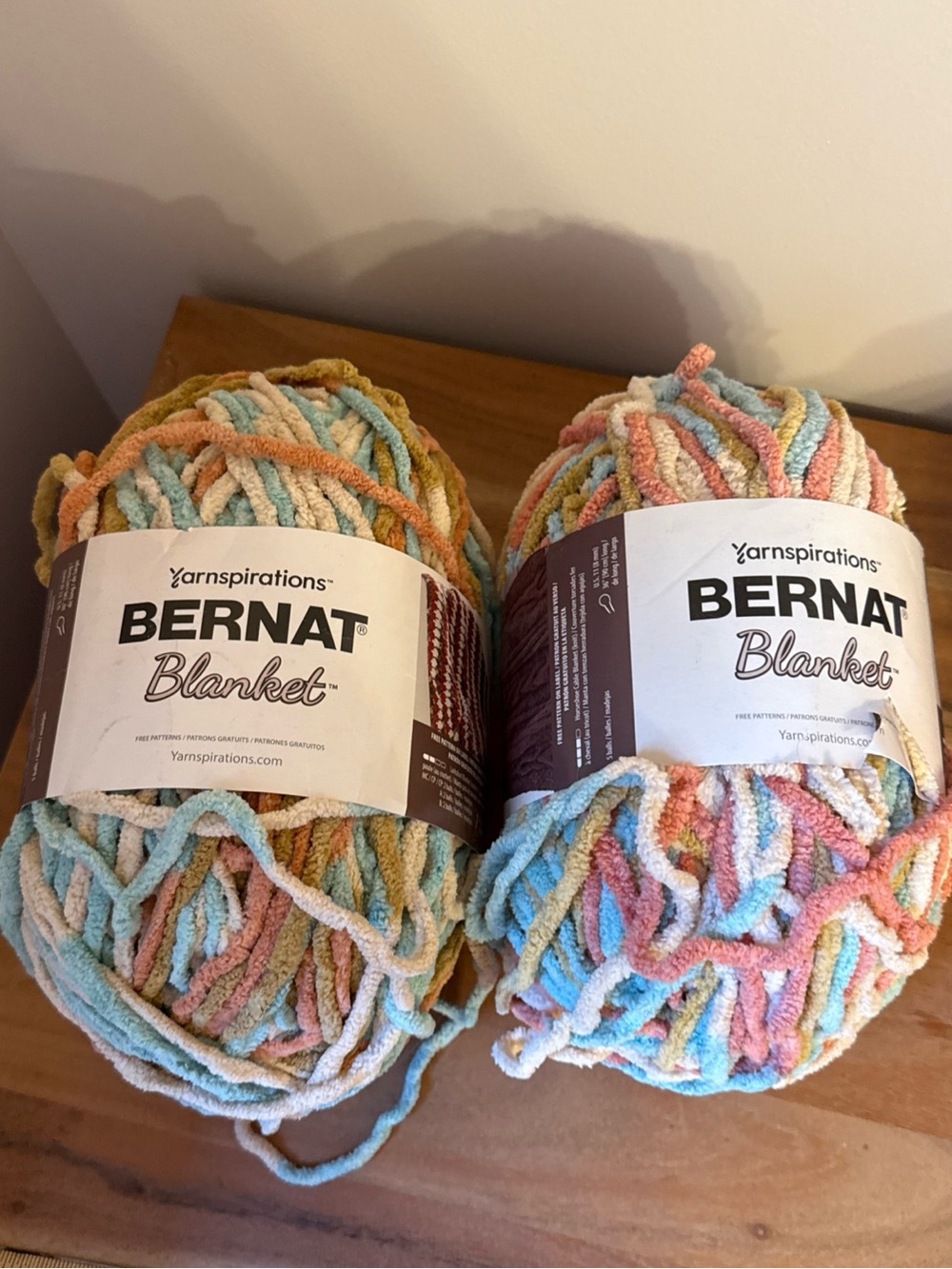 Lot Of 2 Yarnspirations Bernat Blanket Sailors Delight 10.5oz 220yds 161110